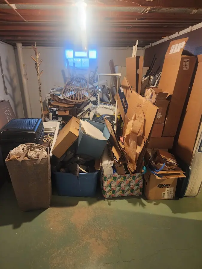 Roll-off dumpster container at job site for 20 Yard Dumpster Rental in Northport